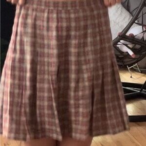 Vintage plaid pleated skirt - knee length